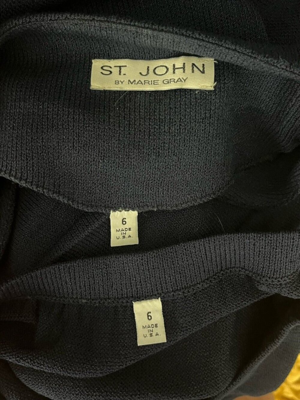 St. John Santana Knit 2pc Pleated Skirt Suit Set Nautical Braid Trim Jacket 6 - Picture 14 of 14